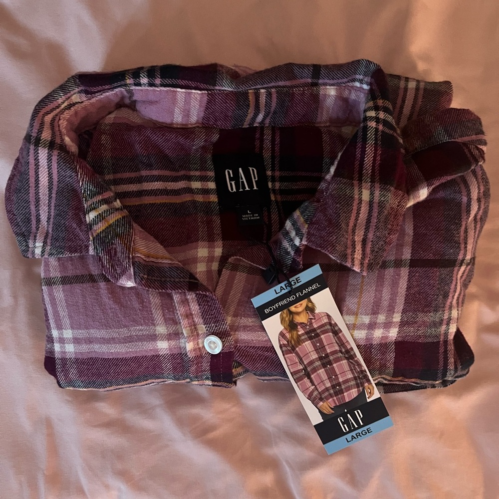 gap purple flannel